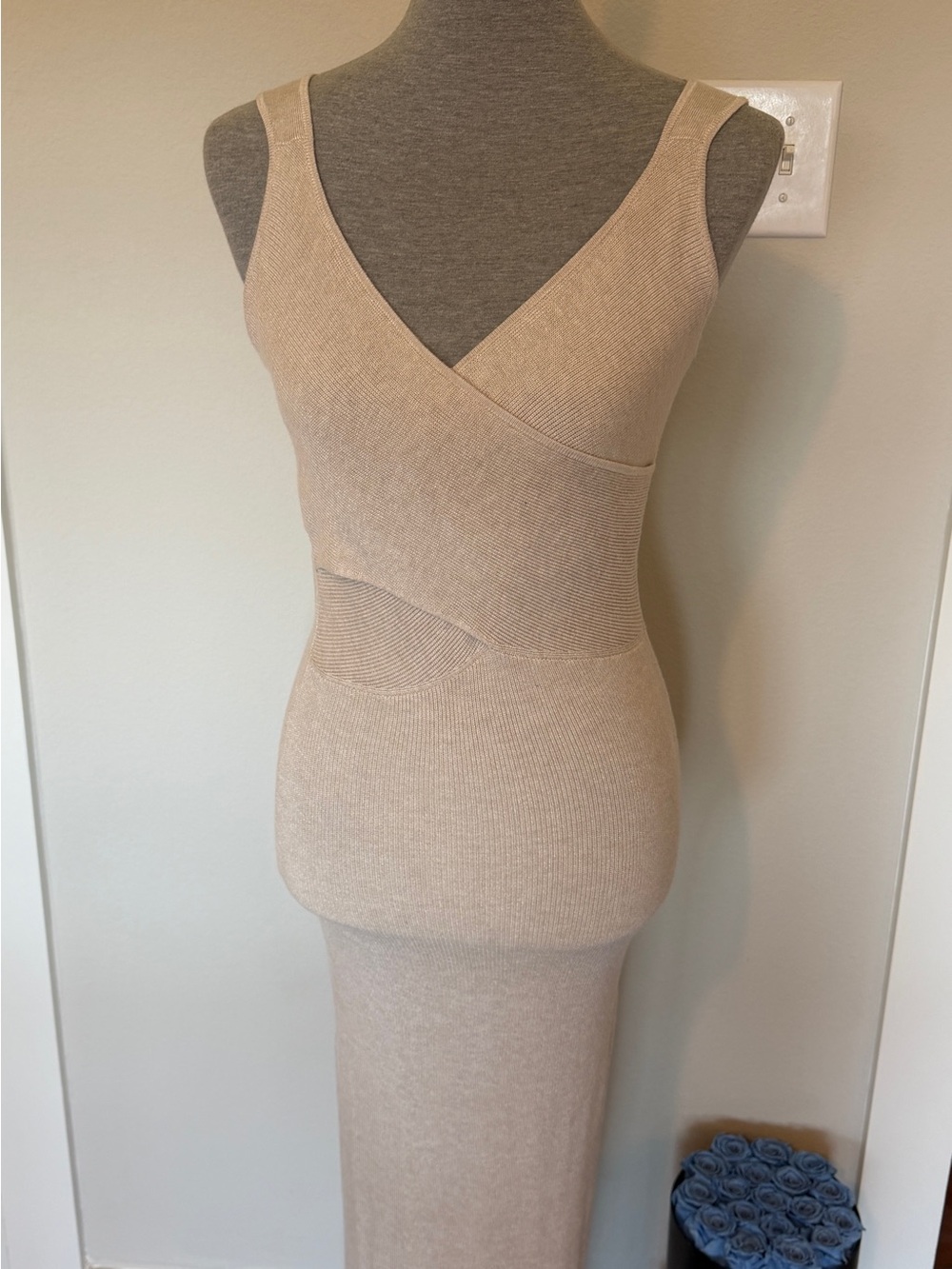 Freshman Neutral Beige Sleeveless Maxi Dress